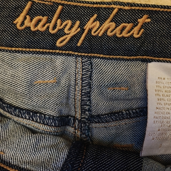 Baby Phat Cuffed Dark Wash Denim Capri Jeans. - Picture 3 of 9